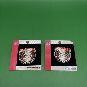 Set Of 2 Vintage Super Bowl XXXVII Tampa Bay Buccaneers Championship Pin 2003